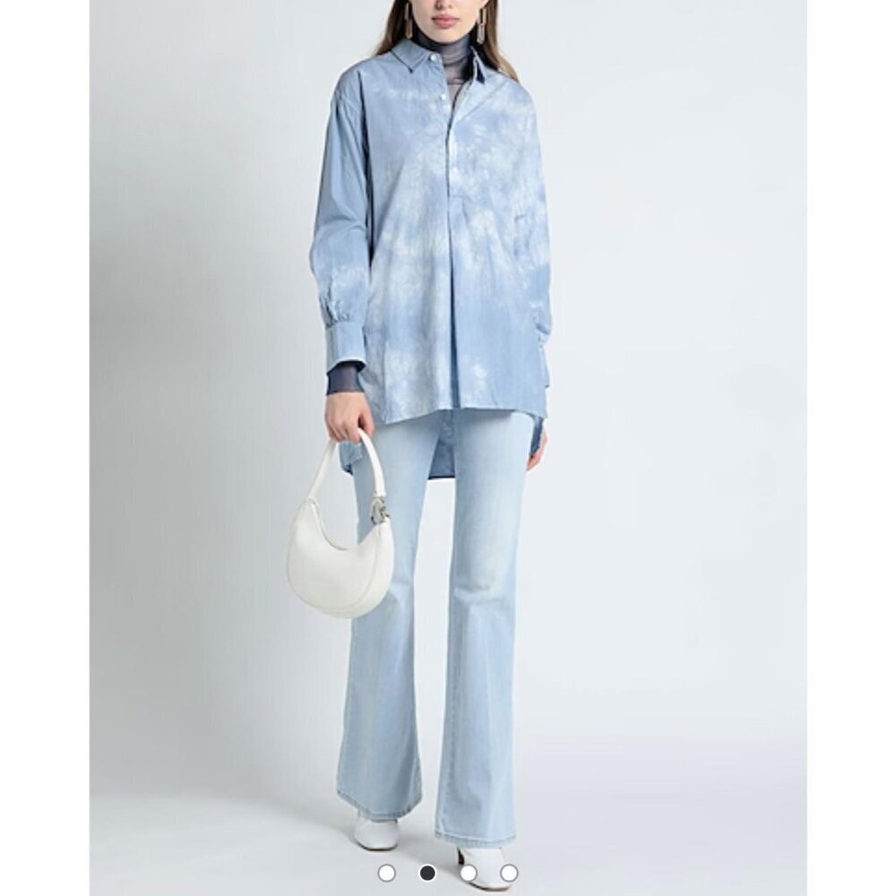 Manila Grace Jeans Womens 27 Flare High Rise Stretch Denim Pants Made in Italy